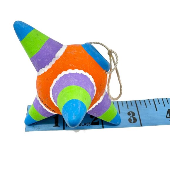 Playa del Carmen Mexican Clay Star Pinata Ornaments Set Of 3 Multicolor 3.5" Dia - Picture 5 of 5